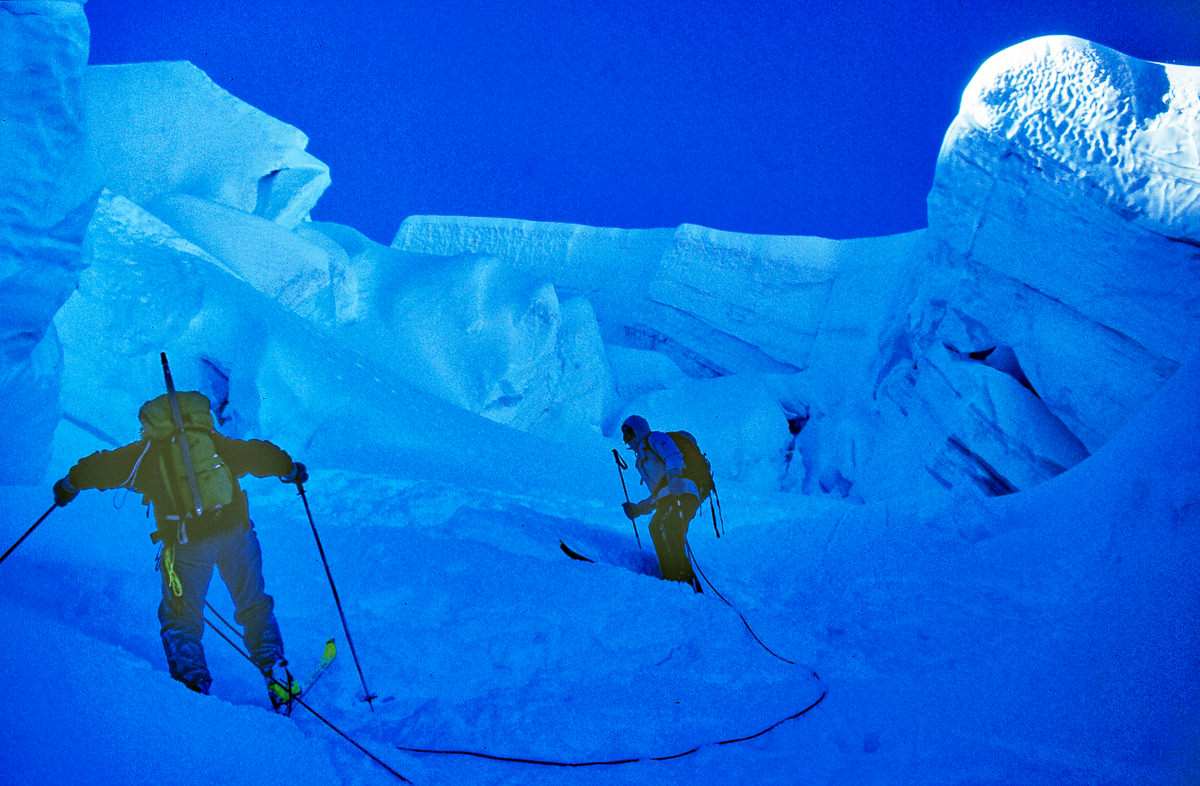 through the glacier break